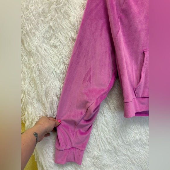 Victoria's Secret On Point Pink Soft Velour Velvet Zip-Up Hoodie | Size Large 💗✨ - Picture 6 of 17